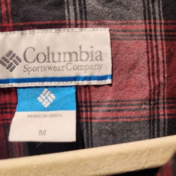 Columbia men's plaid button down size Medium 100% cotton - Picture 8 of 9